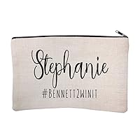 Personalized Bridal Party Hashtag Cosmetic and Makeup Bag