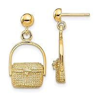 14k Gold Nantucket Basket Earrings