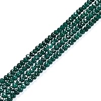 1 Strand Adabele Natural Emerald Green Quartz Healing Gemstone 4mm Faceted Rondelle Spacer Loose Stone Beads (100-105pcs) for Jewelry Craft Making GH1R-10