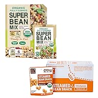 Super Bean Mix (5oz x 6 packs) & Steamed Bean Snack Chickpeas (2oz x 10 packs) Bundle