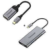 QGeeM USB C to HDMI Adapter 4K Cable,USB C HubQGeeM USB C to HDMI Adapter 4k, 7 in 1 USB C Dongle with 100W Power Delivery,3 USB 3.0 Ports, SD/TF Card Reader, Compatible for iPhone 15 Promax MacBook I