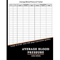 Average Blood Pressure Log Book: Average Blood Pressure Tracker, Track your average systolic and diastolic blood pressure as well as heartbeats per ... multiple readings, 120 pages, 8.5×11 Inches