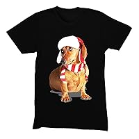 Men's Dachshund Wiener Dog Puppy Ugly Christmas Crewneck Short Sleeve T-Shirt