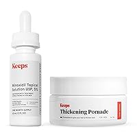 Keeps Minoxidil Topical Hair Growth Solution & Thickening Hair Pomade for Men Bundle