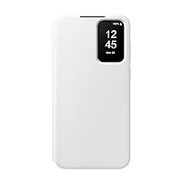SAMSUNG Galaxy A35 5G S-View Wallet Phone Case, Protective with Closed Cover Screen Display, Finger Tap Control, Slim Design, Card Holder Pocket, US Version, EF-ZA356CWEGUS, White