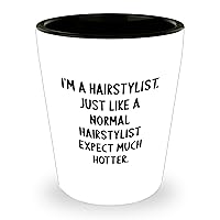 Funny I'm A Hairstylist Shot Glass | Sarcastic Hairstylist Gifts for Mother's Day | Unique Gifts from Family to Hairstylist