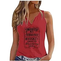 Smooth as Tennessee Whiskey Sleeveless T Shirt for Women V-Neck Tank Tops Country Music Basic Tees Sexy Retro Blouse
