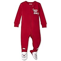 The Children's Place Baby Girls One Piece and Toddler Christmas Santa Footie Pajama Seasonal