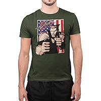 Street Fighter SF Video Game Franchise Guile US Flag Army Green Adult Tshirt Tee