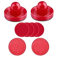 Air Hockey Pushers and Air Hockey Pucks Air Hockey Paddles, Goal Handles Paddles Replacement Accessories for Game Tables(2-Pack Pushers, 2-Pack 3.25-Inch Pucks，4-Pack 2.5-Inch Pucks)