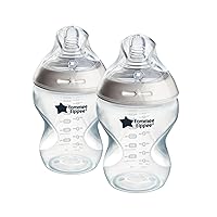 Tommee Tippee Baby Bottles, Natural Start Anti-Colic Baby Bottle with Slow Flow Breast-Like Nipple, 9oz, 0m+, Self-Sterilizing, Baby Feeding Essentials, Pack of 2