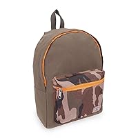 Everest Basic Color Block Backpack, Olive/Camo, One Size