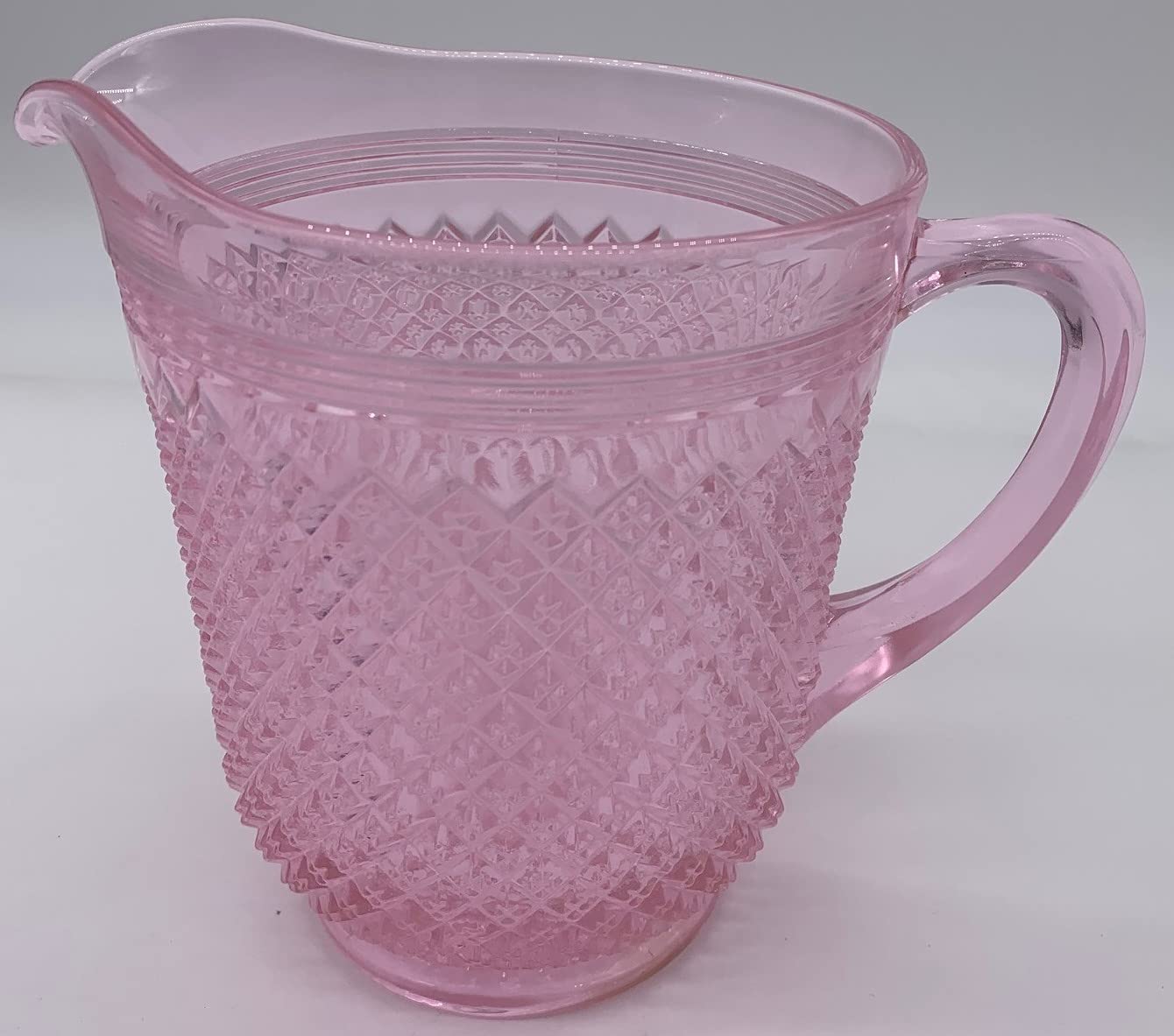 Pitcher - Addison Pattern - Mosser Glass - American Made (Passion Pink)
