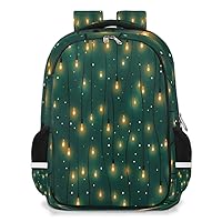 Small Backpack for Women, Christmas Light Travel Backpack Multi Compartment Carry On Backpack Christmas Glitter Waterproof Backpack Cute Book Bags With Chest Strap for Women Men