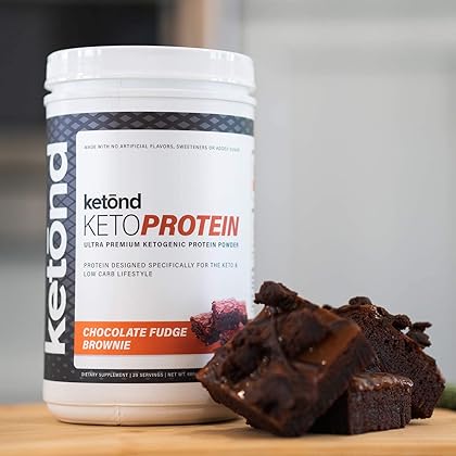 Ketogenic Protein Powder by Ketond - Low Carb, Rich in MCTs from Coconut and Macadamia Nut Powder, Whey Protein Isolate, Whole Eggs, Supports Weight Loss - Chocolate Fudge Brownie 20 servings