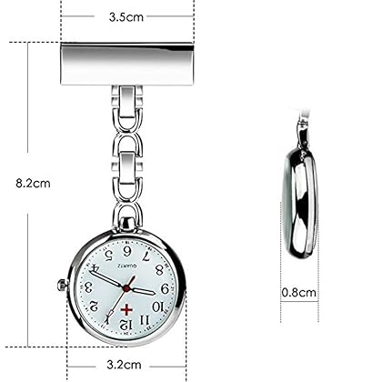 Powshop Nurse Lapel Pin Watch Hanging Medical Doctor Pocket Watch (White)