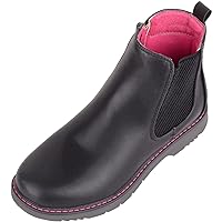 Childrens Kids Girls Easy Slip On Faux Leather Chelsea Ankle Boot with Inside Zip