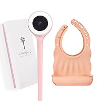 Lollipop Smart WiFi Baby Monitor (Cotton Can) Bundle with Lollipop Silicone Baby Bib- Camera with Breathing Detection and Sleep Tracking .Baby Bib with Pouch - Waterproof, Soft, Unisex, Non-Messy Bib