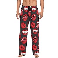 Mouth Pajama Pants for Men,Mouth Pj Pants Lounge Pants Sleepwear Bottoms with Pockets