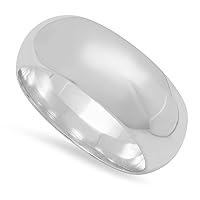 9mm 925 Sterling Silver Nickel-Free Domed Wedding Band - Made in Italy