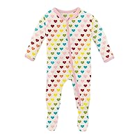 KicKee Print Footies with Zipper, Super Soft One-Piece Jammies, Sleepwear for Babies and Kids, Fall 1