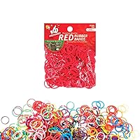 Rubber Bands Hair Band Hair Accessories Stretchy No Damage Mini Hair Ties (Red - 250 Pcs)