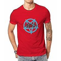 Anthrax pentagram logo L RED Shirt Man
