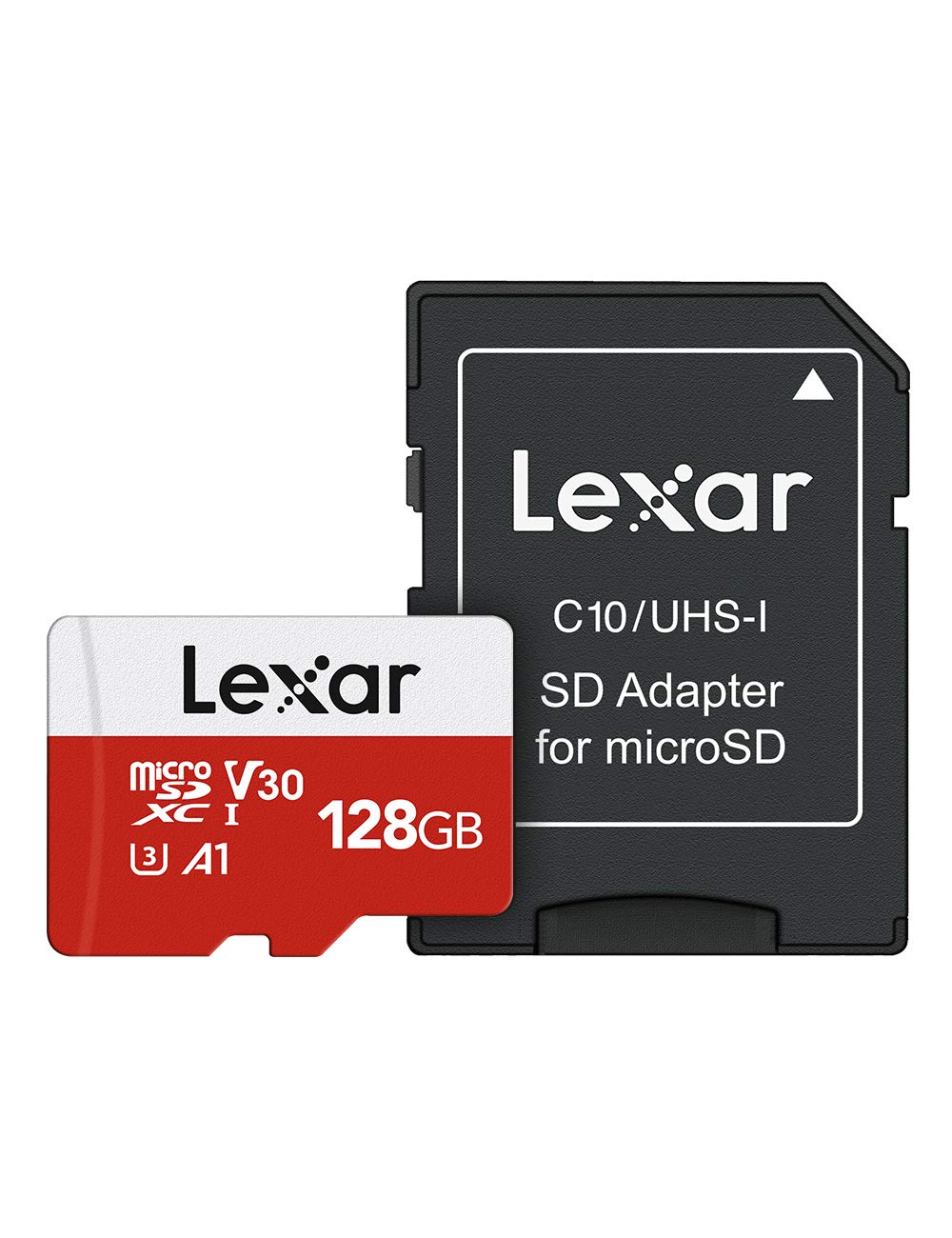 Lexar 128GB Micro SD Card, microSDXC UHS-I Flash Memory Card with Adapter - Up to 100MB/s, A1, U3, Class10, V30, High Speed TF Card