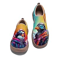 Versatile, Women's Painted Animal Art Walking Shoes, Cute Animal Leisure Travel Shoes, Lightweight and Comfortable Animal Painting Flat Shoes, Non Slip Casual Leather Shoes