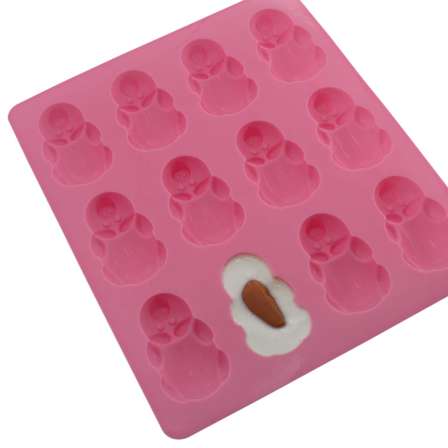 24 Little Pigs in 2 Blanket Silicone Baking Molds, Non-Stick Cute Piggy Mould Baking Pan for DIY Chocolate Candy Cake Fondant Jello Pops Ice Cube Tray