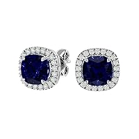 Elegant 18k Gold Beautiful Round Cut 4.86 Carats Natural Gemstone 8.5 MM Solitaire & VVS Certified 0.50 Ct Natural Genuine Diamonds Stud Earrings for Women, Birthstone Jewelry