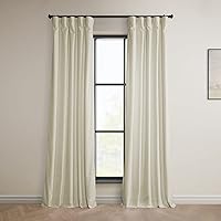 HPD Half Price Drapes Heritage Plush Velvet Curtains 108 Inches Long Room Darkening Curtains for Bedroom & Living Room 50W x 108L, (1 Panel), Au Lait Creme