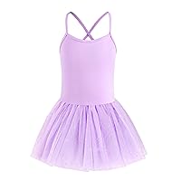 Toddler Ballet Leotard for Girls Gymnastics Dance Dress Flutter Sleeve Skirt Balck Purple Pink Ballet Tutu Outfit