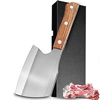 Meat Cleaver Knife Heavy Duty, 6'' Ultra Sharp Bone knife for Meat Cutting, Axe Bone Chopper Knife Bone Breaker Knife, Cleaver Knife 7mm Thickness for Kitchen and Restaurant
