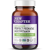 New Chapter Advanced Perfect Prenatal Vitamins, 48ct, Made with Organic, Non-GMO Ingredients for Healthy Baby & Mom - Folate (Methylfolate), Whole-Food Fermented Iron, Vitamin D3 + Ginger