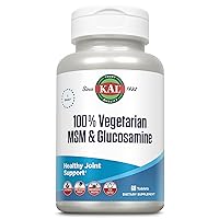100% Vegetarian MSM & Glucosamine - Healthy Joint Support - Vegan Glucosamine and MSM Supplement - Made Without Shellfish - Lab Verified - 60-Day Guarantee - 60 Servings, 60 Tablets