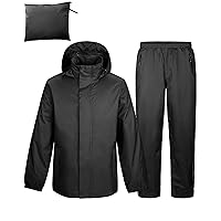 Men's Rain Suit Waterproof Breathable Rain Gear Golf Rain Suits for Male (Rain Jackets and Pants)
