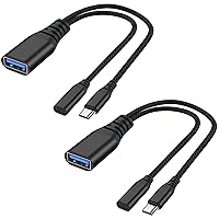 AreMe 2 Pack OTG Cable Adapter for Fire TV Stick 4K, Powered Micro USB to USB OTG Cable for Android Phone Tablet and More Host Devices with Micro USB (Black)