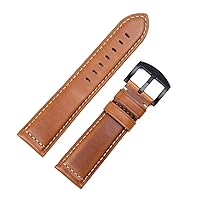 Vintage Italian Waxed Leather Watch Band Bracelet 18mm 20mm 22mm 24mm Strap Wrist Accessories
