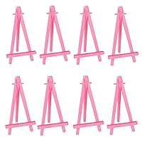 8 Pieces Plastic Display Easel, 6.2 Inches Phone Holder Painting Easel for Painting Craft Drawing for Children Wedding Place Name Holder Menu Board Mini Set (red)