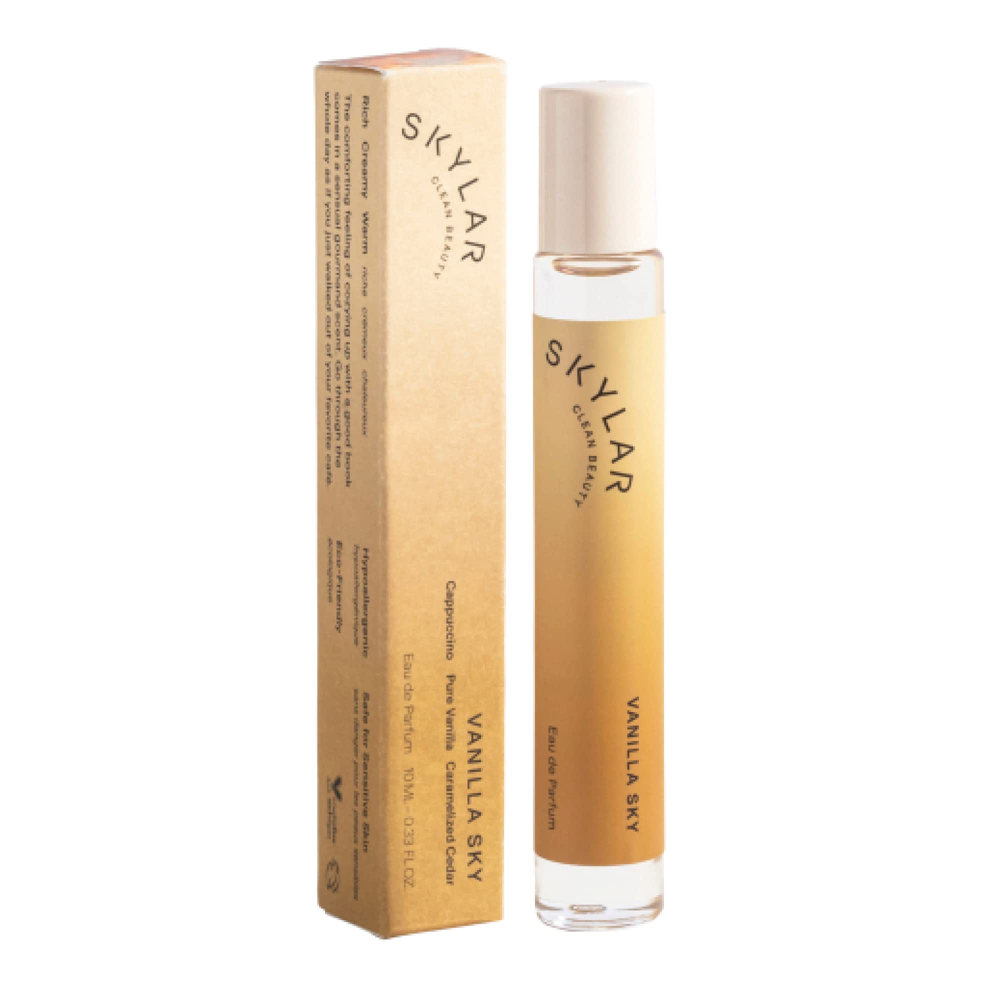 Skylar Vanilla Sky Eau de Perfume Set, 1.7oz + 0.33oz Rollerball - Hypoallergenic & Clean Perfume for Women & Men - Gourmand Perfume with Notes of Cappuccino, Vanilla & Caramelized Cedar