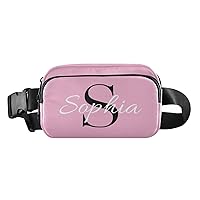 Custom Pink Fanny Pack for Women Men Personalizied Belt Bag Crossbody Waist Pouch Waterproof Everywhere Purse Fashion Sling Bag for Travelling Running