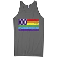 Threadrock Men's Gay Pride Rainbow American Flag #2 Tank Top