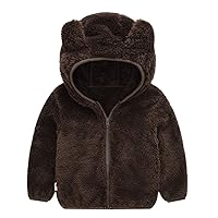 Newborn Toddler Baby Boy Girl Zip Up Fleece Hooded Jacket Fall Winter Thick Warm Coat Kids Unisex Clothes