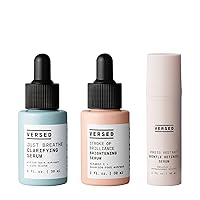 Triple Threat Set - Stroke Of Brilliance Facial Serum (1 fl oz), Press Restart Gentle Retinol Face Serum (1 fl oz) and Just Breathe Clarifying Facial Serum (1 fl oz) - Non-Toxic + Vegan