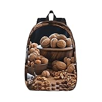 Walnut Nuts Backpack Canvas Lightweight Laptop Bag Casual Daypack For Travel Busines Women