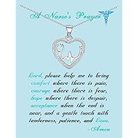 BNQL Nurses Prayer Gifts Necklace Stethoscope Heartbeat Nurse Necklace Jewelry Nurse Gifts for Nursing Students Coworkers