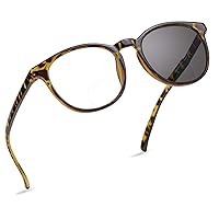 LifeArt Bifocal Reading Glasses, Transition Photochromic Dark Grey Sunglasses, Oval Frame, Computer Reading Glasses, Anti Glare (Tortoise, 0.00/+1.50 Magnification)