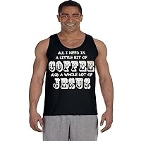 Mens Tank Tops Coffee Jesus Funny T-Shirt Sleeveless Muscle Tee