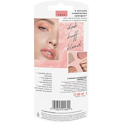 Real Techniques Miracle Complexion Sponge Duo, Makeup Blending Sponge, For Foundation, Offers Light To Medium Coverage, Natural, Dewy Makeup, Orange Sponge, Packaging May Vary, 2 Count